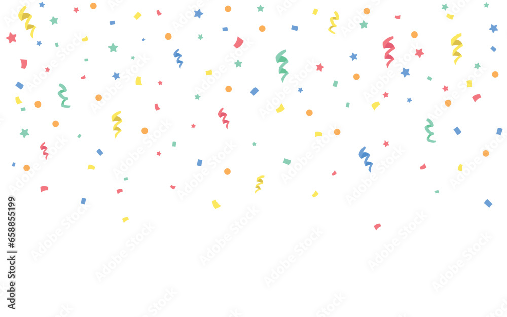 Many falling confetti on white background Many falling confetti on white background