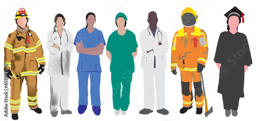 different professions silhouette   different career 