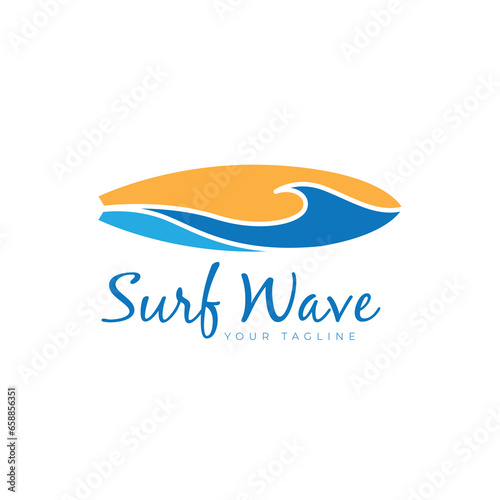 surfboard  waves  beach  summer  logo vector icon symbol minimalist design