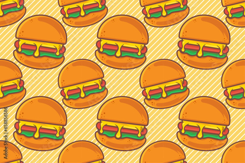 hamburger food seamless pattern vector illustration 