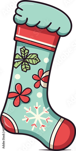 Socks Stockings Sticker Christmas Winter Illustration