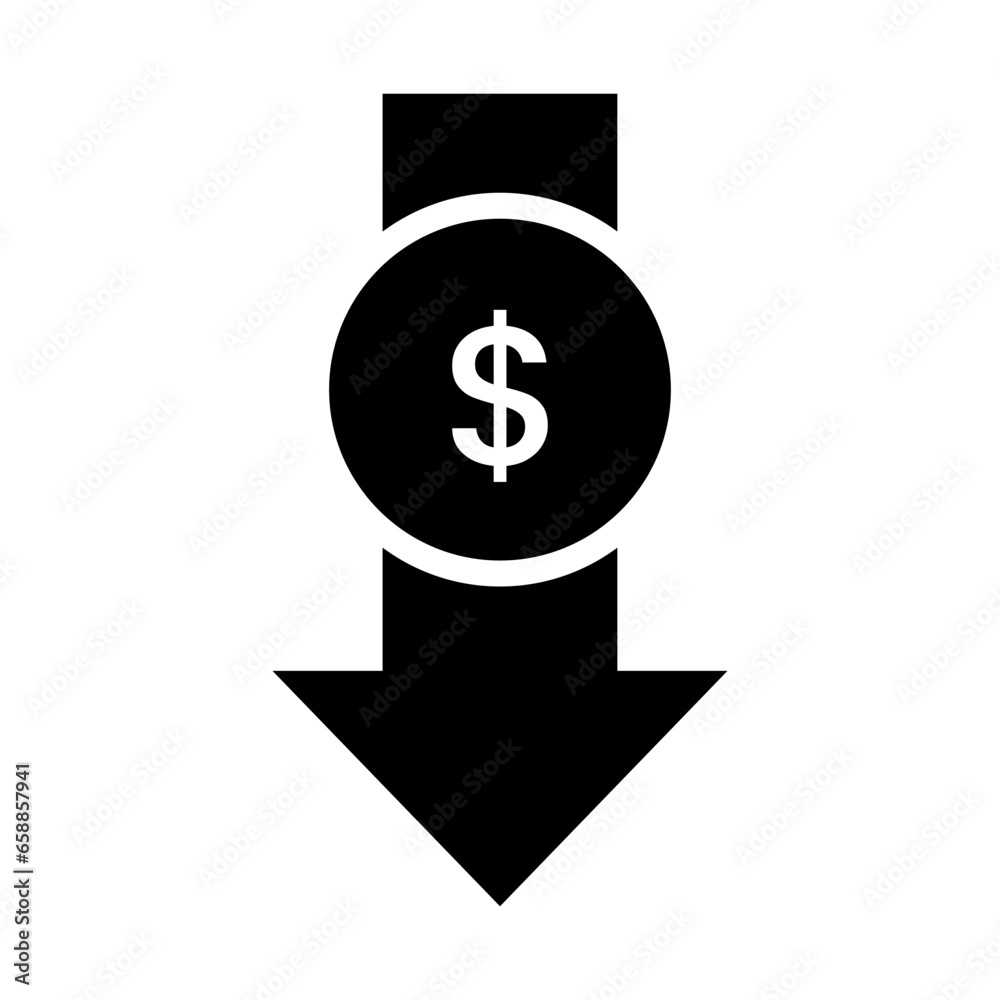 Inflation rate arrow of actuary solid icon Inflation rate arrow of actuary solid icon