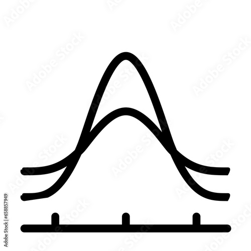Probability density function of actuary solid icon