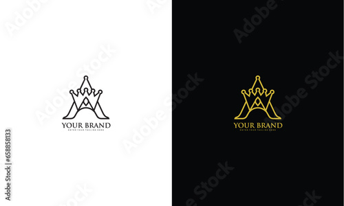 Crown letter A logo. Vector graphic design
