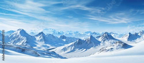 Winter day in France with mountain view With copyspace for text