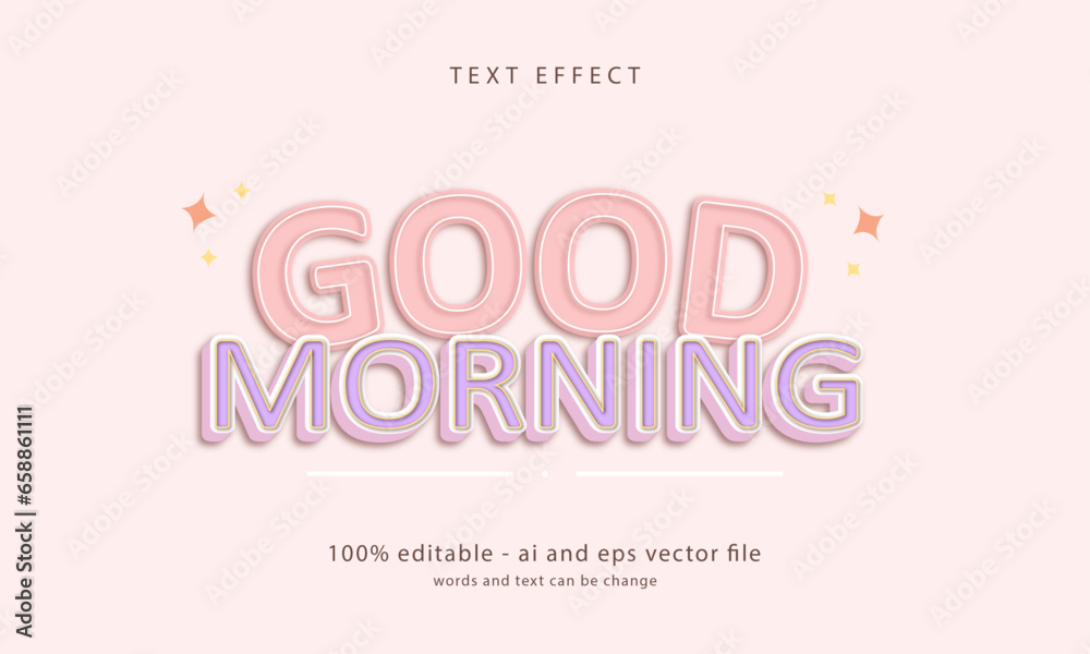 editable text effect with pastel pink and purple color. aesthetic cute text font