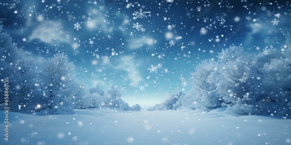 christmas snowy winter snowflakes falling background cinematic