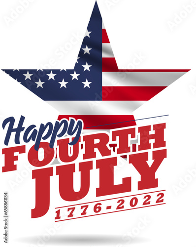 4th of July, Happy Independence day celebration, USA Vector Art Design. (ID: 658861134)