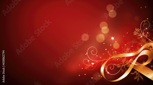 Fancy red holiday background with gold decor