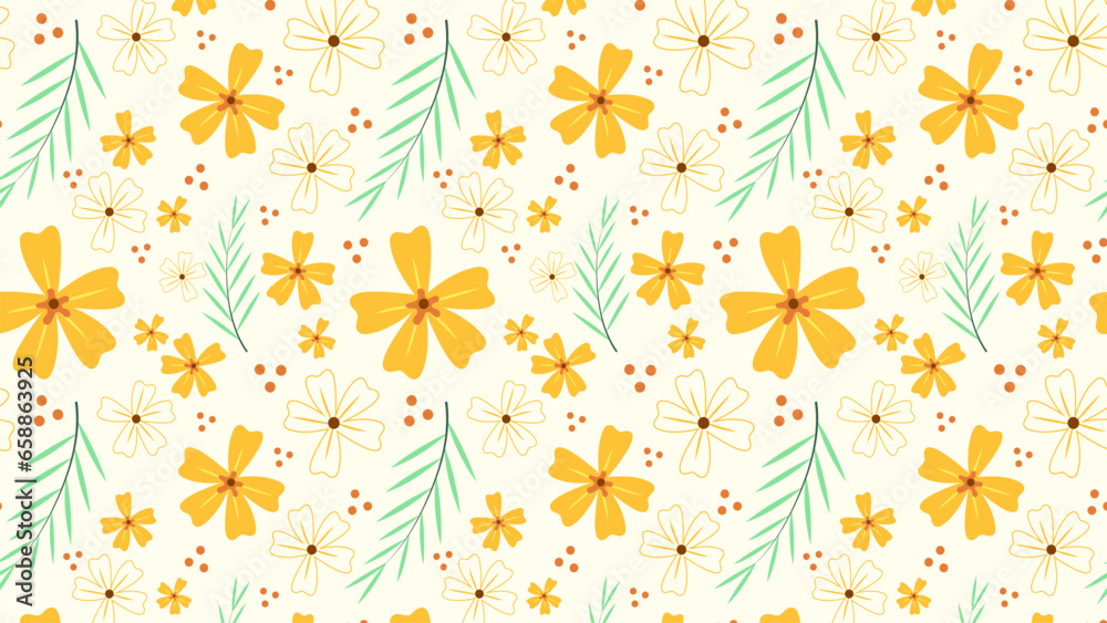 yellow flower decorative seamless pattern background illustration yellow flower decorative seamless pattern background illustration