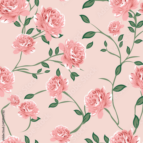 seamless allover flower design pattern on background
