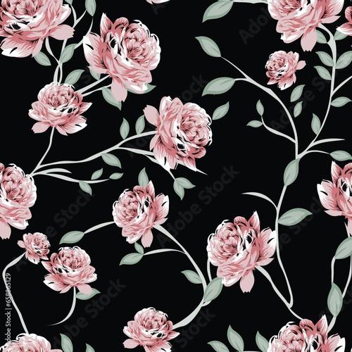 seamless allover flower design pattern on background