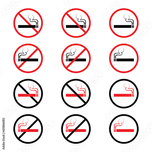 No smoking sign  No cigarette sign icons  Cigarette ban sign vector illustration.