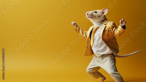 Dancing mouse in business attire