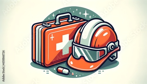 Medical Vector Illustration  Cartoon Doctor with Equipment in Hospital