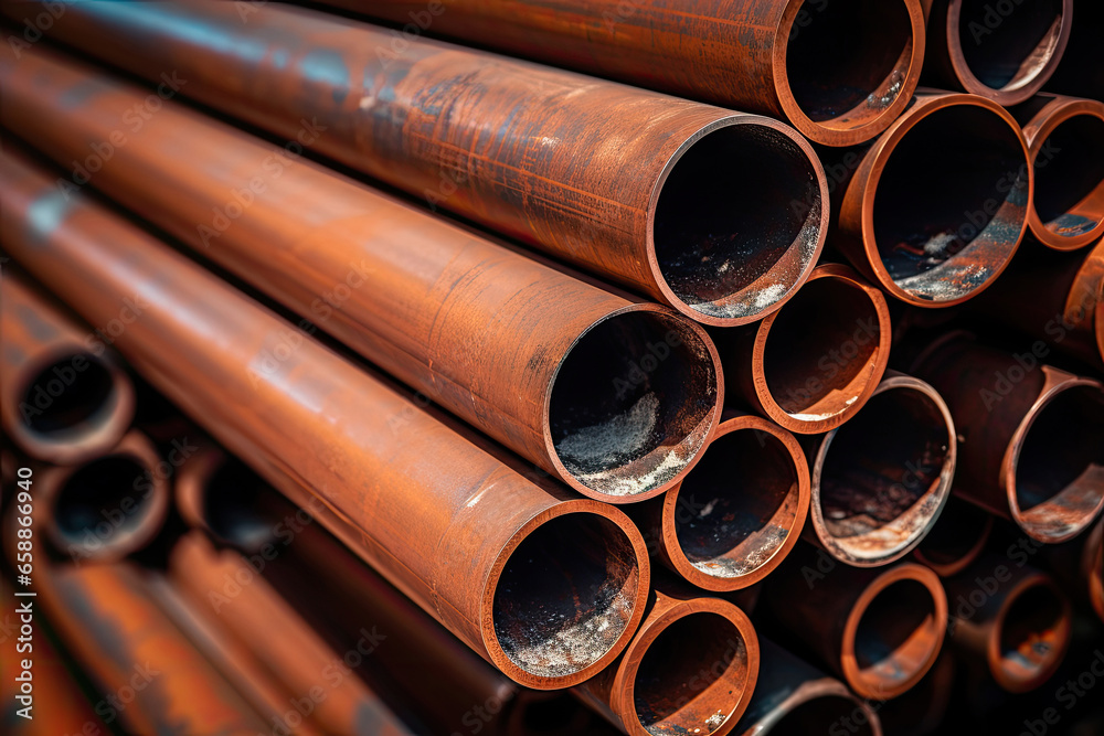 Pile of old metallic pipes Pile of old metallic pipes