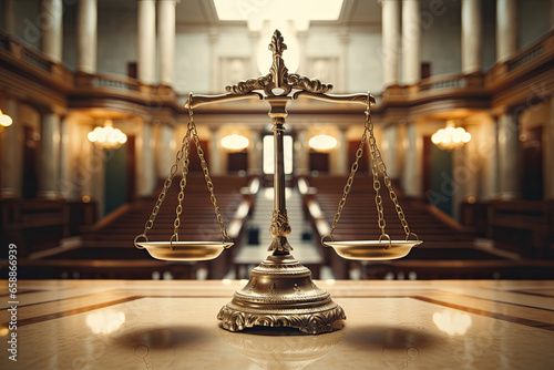 Scales of justice in the court