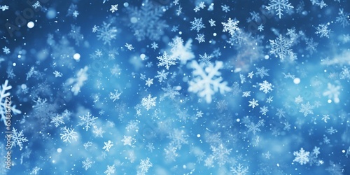 christmas snowy winter snowflakes falling background cinematic © Young
