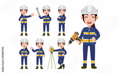 Set of worker with different poses © Rafy Fane