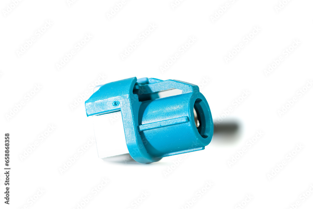 Close up view of blue automotive electronic connector, shallow depth of field. Close up view of blue automotive electronic connector, shallow depth of field.