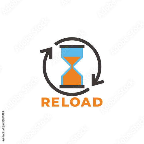 reload sand watch rotate arrow symbol vector