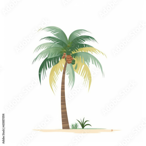 Palm Tree Cartoon Illustration - Tropical Paradise and Beach Vibes