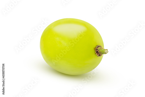 Tablou pe pânză Closeup green grape isolated on white background with clipping path