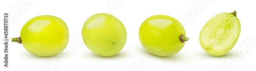 Bild auf Leinwand green grapes on white