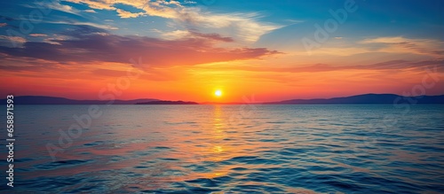 Gorgeous sunset view over the sea With copyspace for text