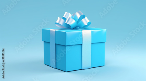 3D rendering of gift box on blue background © Tariq