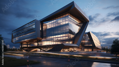 3d rendering of modern architecture office building