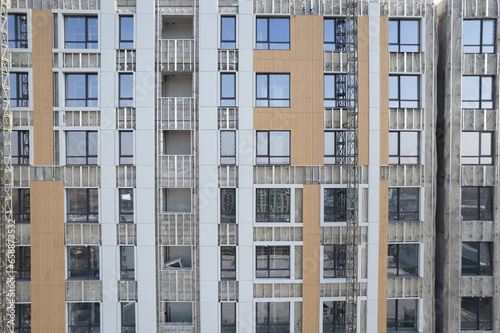 Facade work on a building under construction