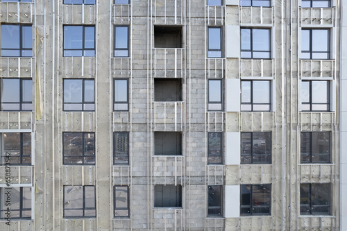 Facade work on a building under construction