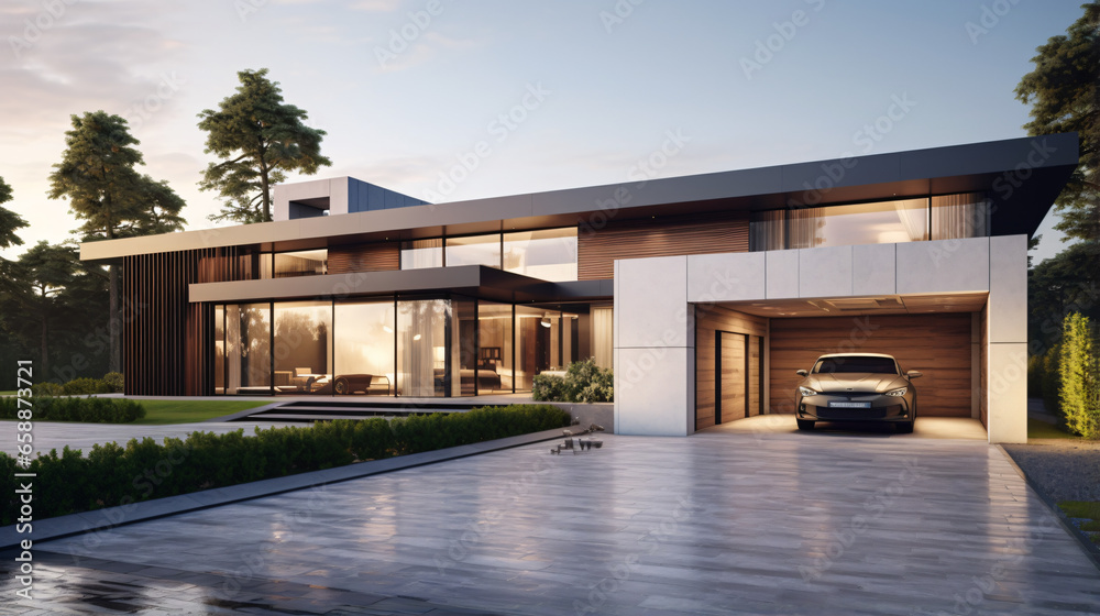 3d rendering of modern luxury house