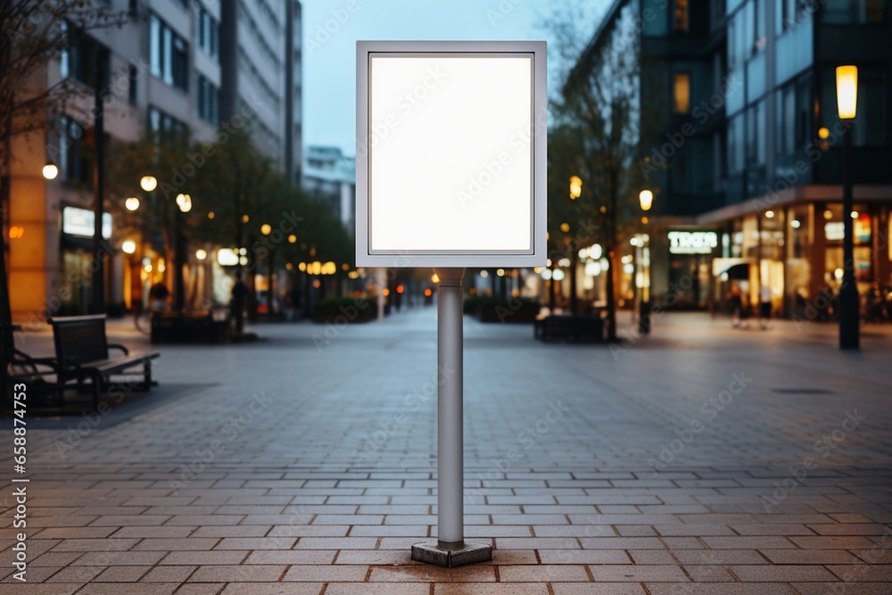 Blank Rectangular Street Sign Mockup Created with Generative AI Blank Rectangular Street Sign Mockup Created with Generative AI