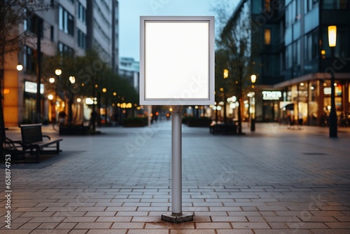 Blank Rectangular Street Sign Mockup Created with Generative AI