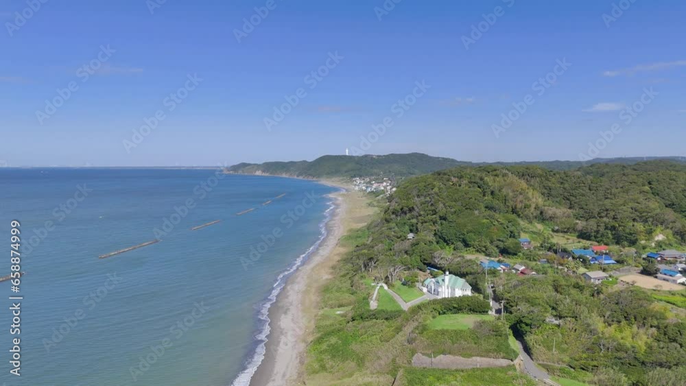 日本の風景・千葉県富津市・上総湊のドローン映像 日本の風景・千葉県富津市・上総湊のドローン映像
