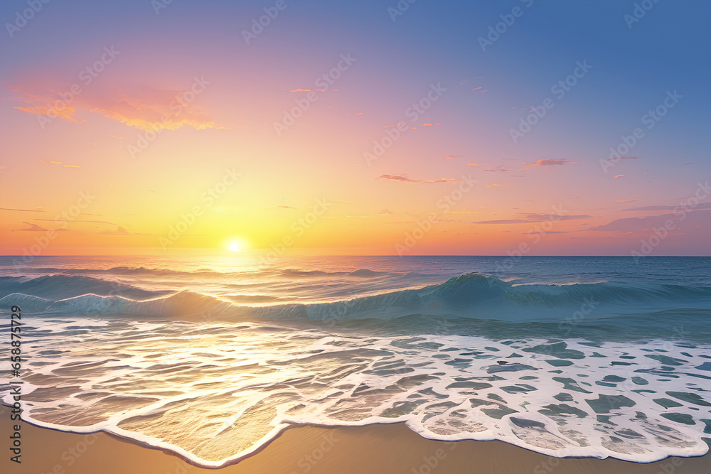 A beautiful view of the sea where the sun rises.
Generative AI