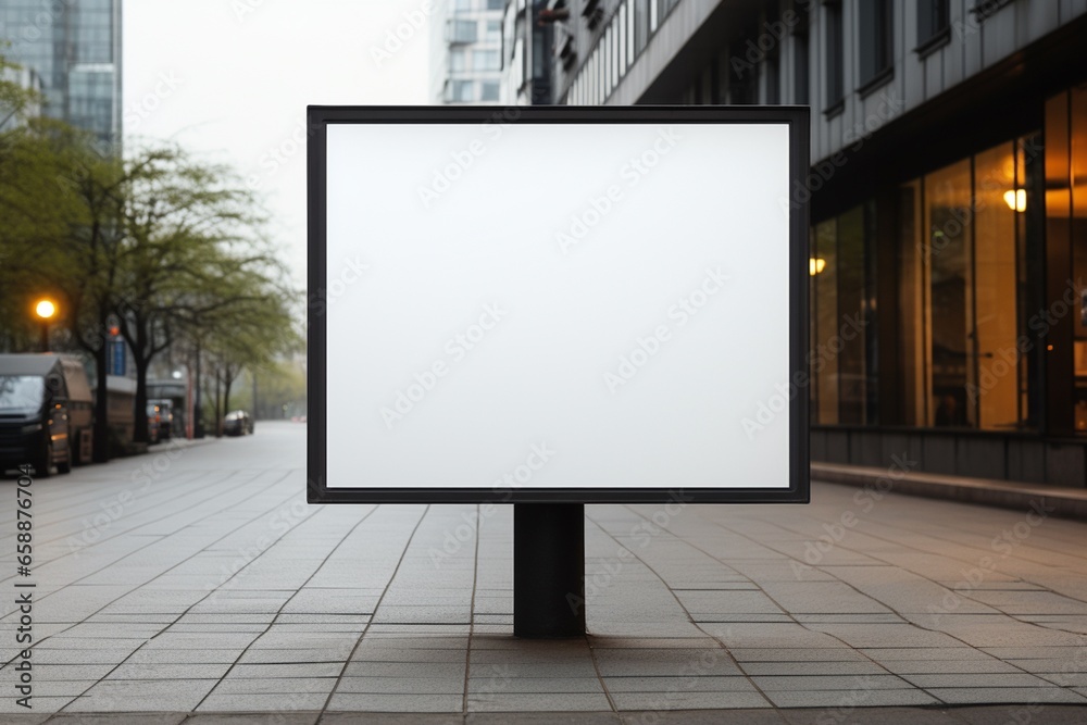 Blank Rectangular Street Sign Mockup Created with Generative AI Blank Rectangular Street Sign Mockup Created with Generative AI