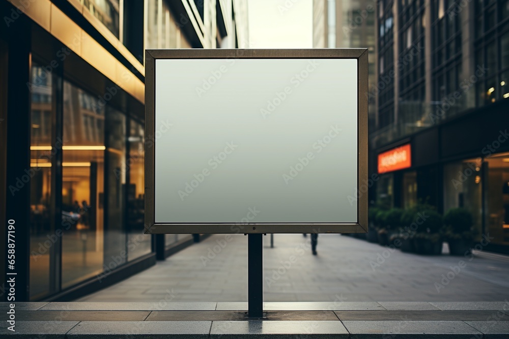 Blank Rectangular Street Sign Mockup Created with Generative AI Blank Rectangular Street Sign Mockup Created with Generative AI