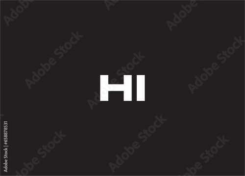 hi letter logo and monogram design