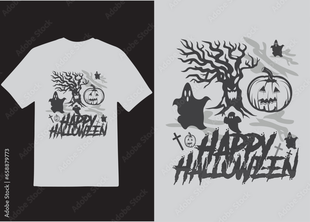 Halloween”Happy halloween“ halloween t shirt Design.  shirt Vector Graphics Professional halloween T-shirt 