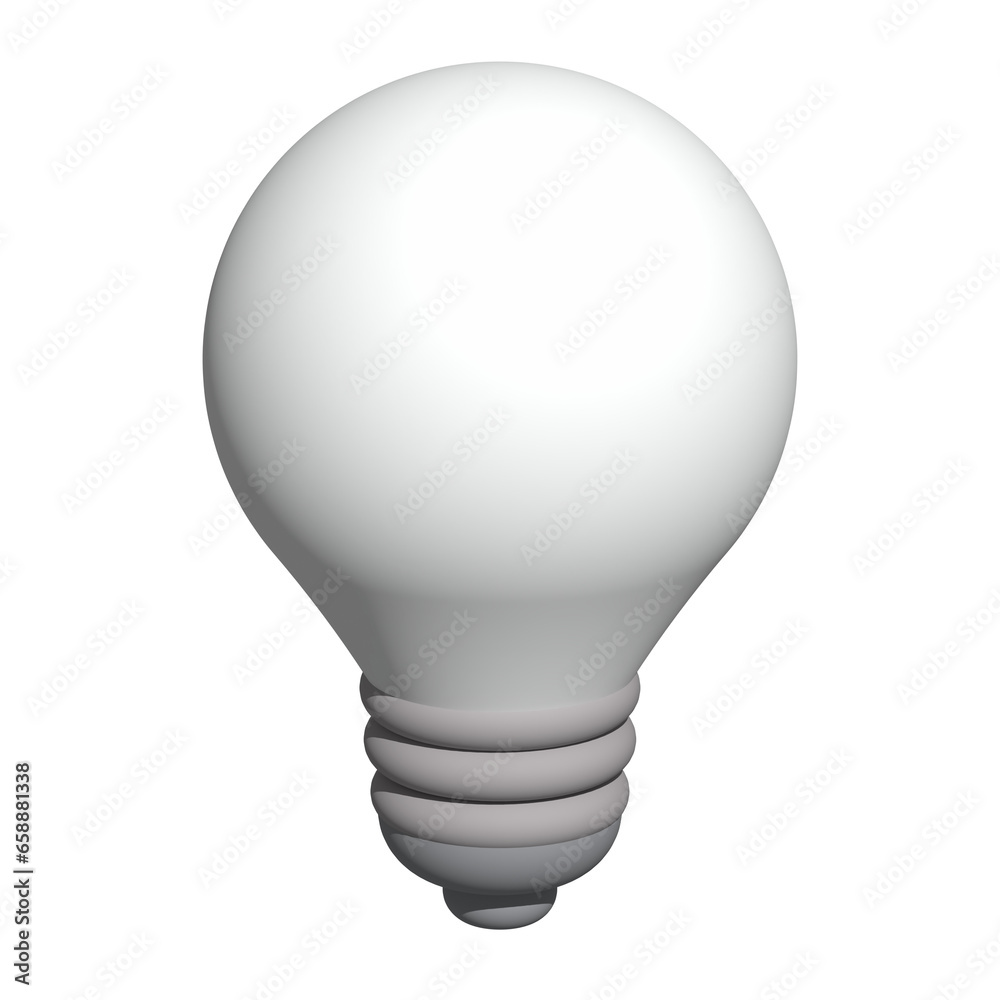 3d illustration of white light bulb idea icon business concept 3d illustration of white light bulb idea icon business concept