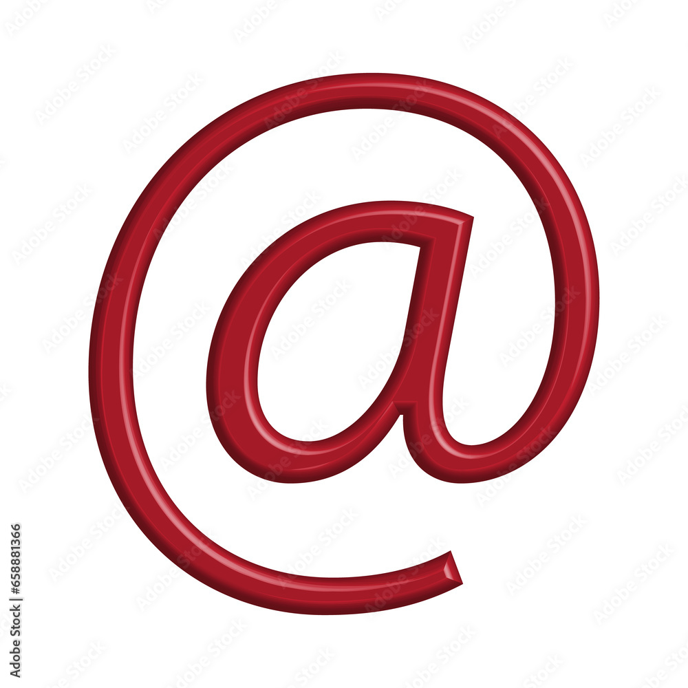 Red e-mail element icon 3d message send symbol Red e-mail element icon 3d message send symbol