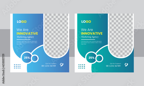 Modern social media business post banner design template. Promotional social media post design.