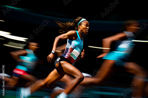 sports portrait of a runner at the finish of the competition