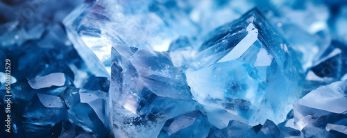 blue salt crystal close-up background photo