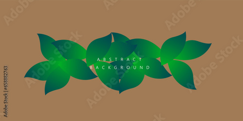 Leaf green shape modern background with brown space for text and message. template design 