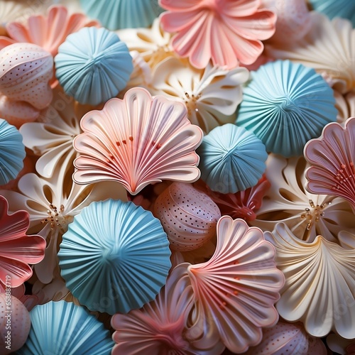 All-season aqua blue seashells wallpaper