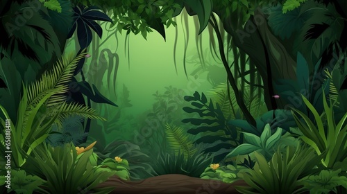 Tropical trees and plants in the jungle